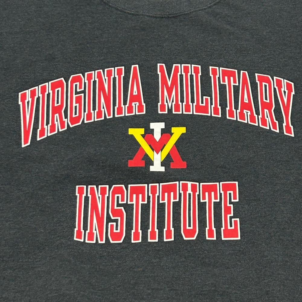 Champion Sweatshirt Men L Charcoal Gray Virginia Military Institute VMI Crewneck